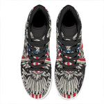 Patriotic USA Eagle Print High Top Leather Sneakers