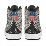 Patriotic USA Eagle Print High Top Leather Sneakers