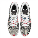 Patriotic USA Eagle Print High Top Leather Sneakers
