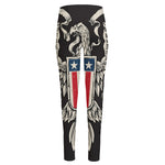 Patriotic USA Eagle Print High-Waisted Pocket Leggings
