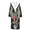 Patriotic USA Eagle Print Hooded Bathrobe