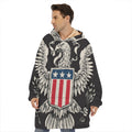 Patriotic USA Eagle Print Hoodie Blanket