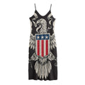 Patriotic USA Eagle Print Jersey Midi Cami Dress