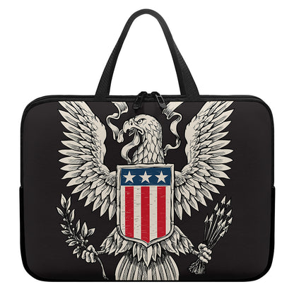 Patriotic USA Eagle Print Laptop Sleeve With Handle