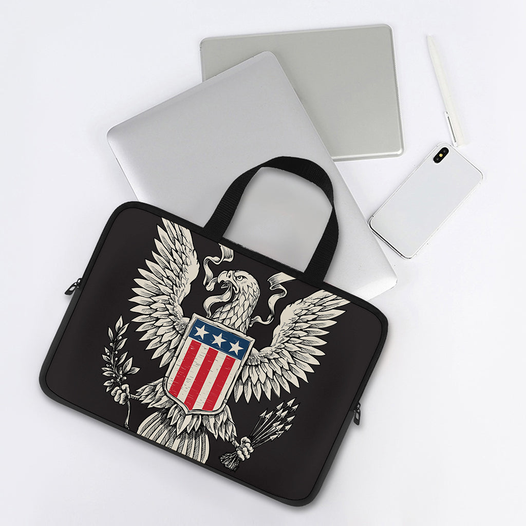 Patriotic USA Eagle Print Laptop Sleeve With Handle