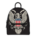 Patriotic USA Eagle Print Leather Backpack