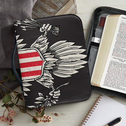 Patriotic USA Eagle Print Leather Bible Cover