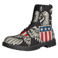 Patriotic USA Eagle Print Lace-Up Boots