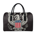 Patriotic USA Eagle Print Leather Duffel Bag