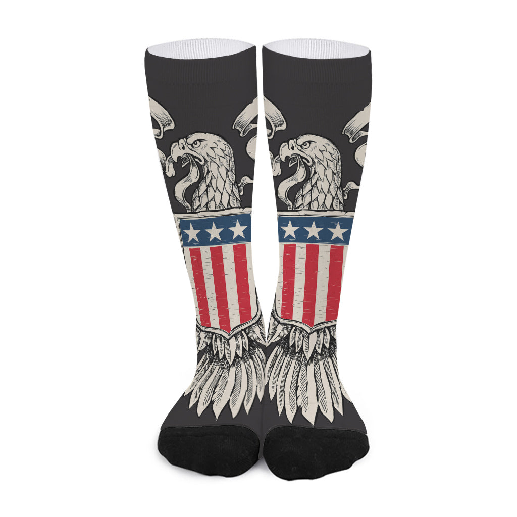 Patriotic USA Eagle Print Long Socks