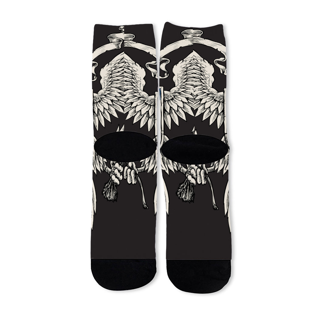Patriotic USA Eagle Print Long Socks