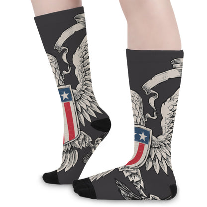 Patriotic USA Eagle Print Long Socks