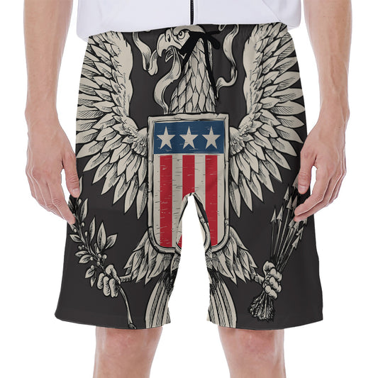 Patriotic USA Eagle Print Men's Beach Shorts