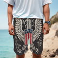 Patriotic USA Eagle Print Men's Cargo Shorts