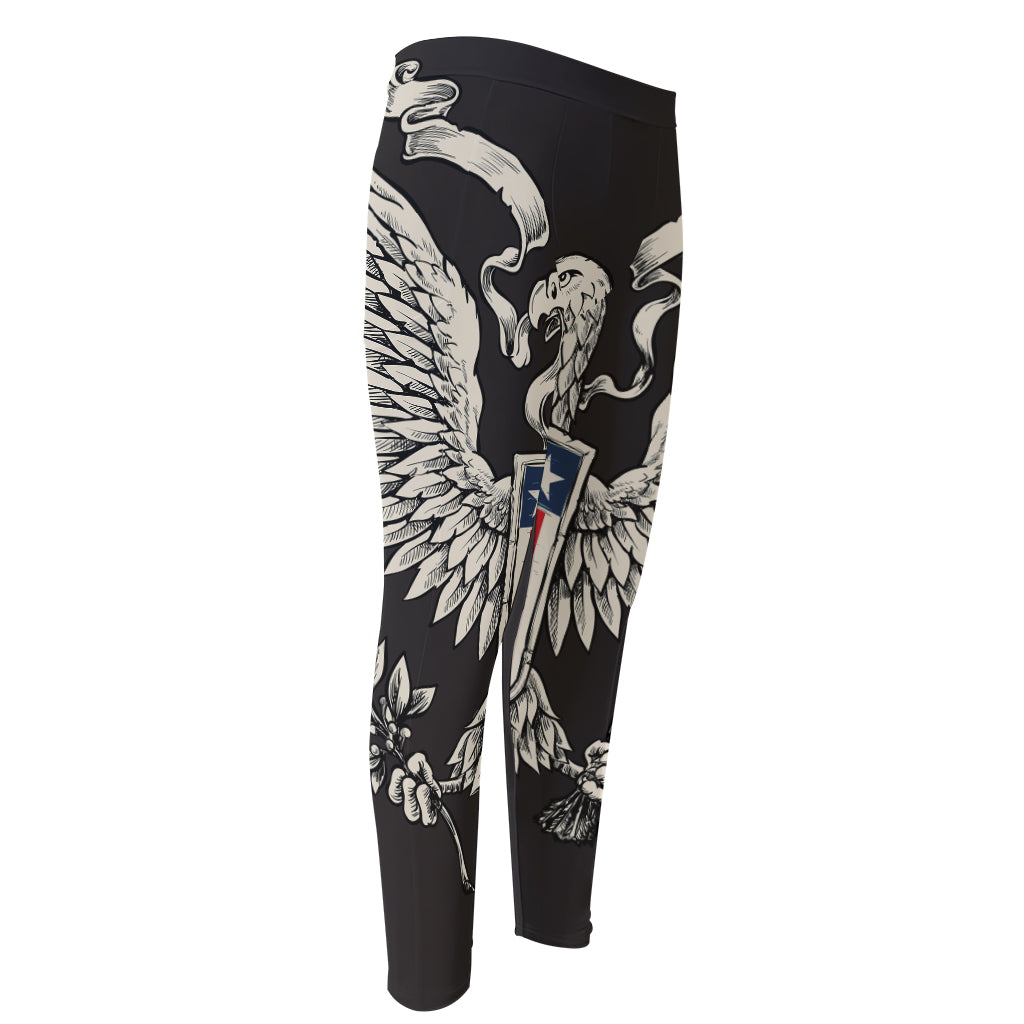 Patriotic USA Eagle Print Men's Compression Pants