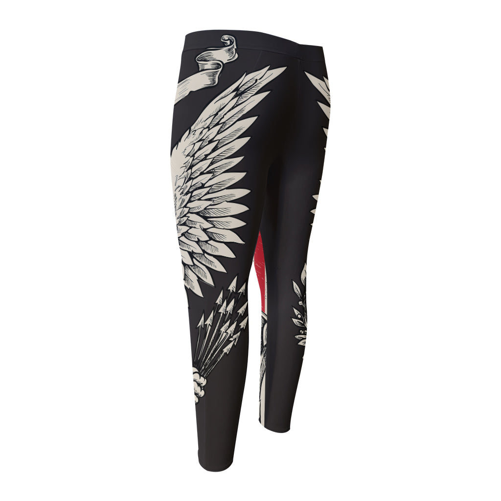 Patriotic USA Eagle Print Men's Compression Pants