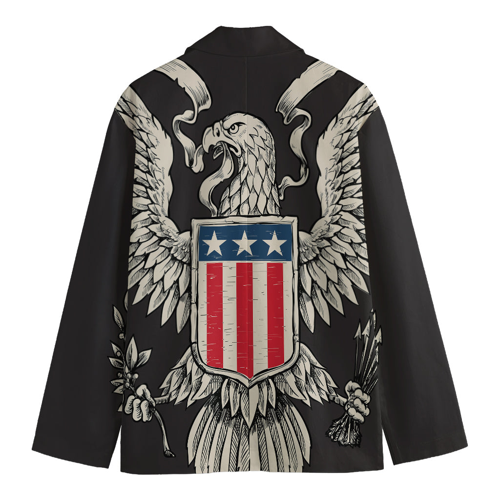 Patriotic USA Eagle Print Men's Cotton Blazer
