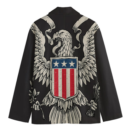 Patriotic USA Eagle Print Men's Cotton Blazer