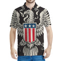 Patriotic USA Eagle Print Men's Polo Shirt