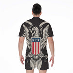 Patriotic USA Eagle Print Men's Rompers
