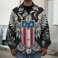 Patriotic USA Eagle Print Men's Shirt Jacket