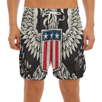 Patriotic USA Eagle Print Men's Split Running Shorts