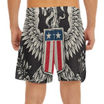 Patriotic USA Eagle Print Men's Split Running Shorts