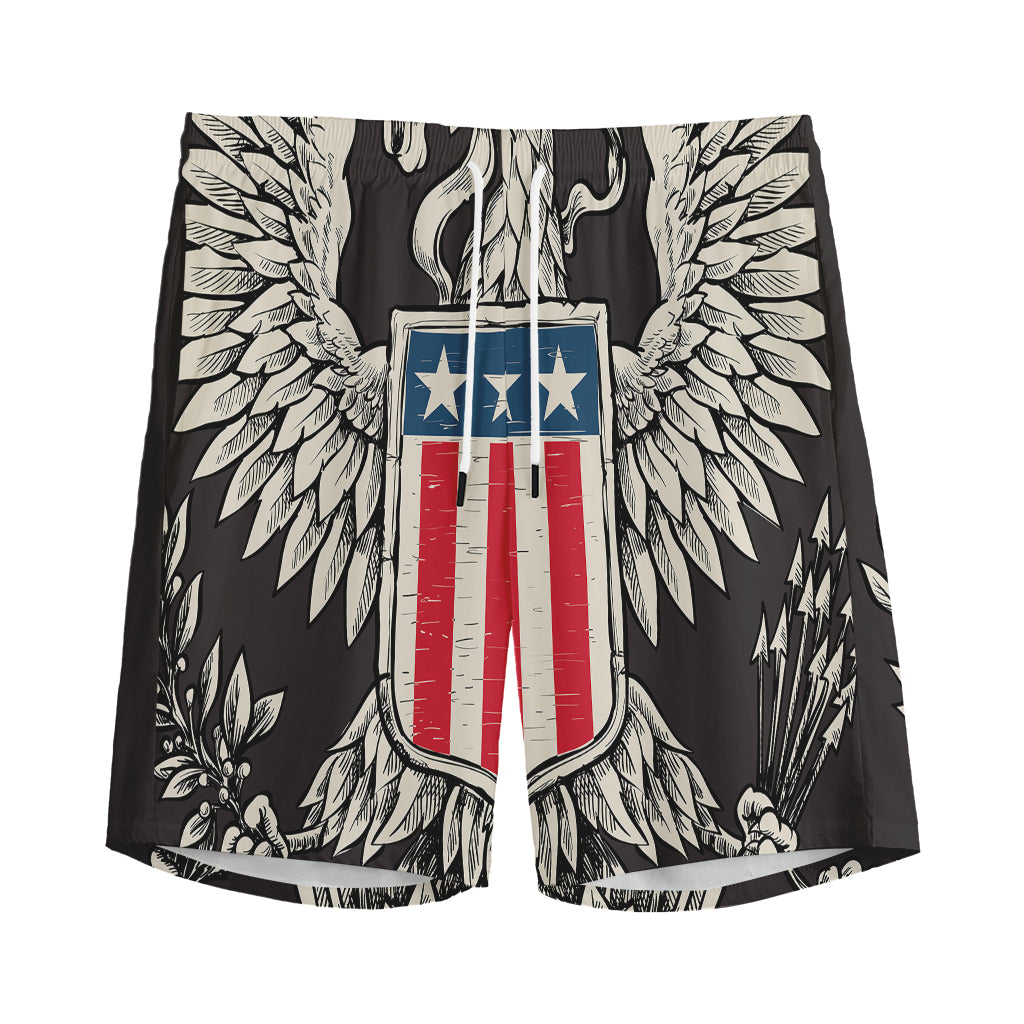 Patriotic USA Eagle Print Men's Sports Shorts