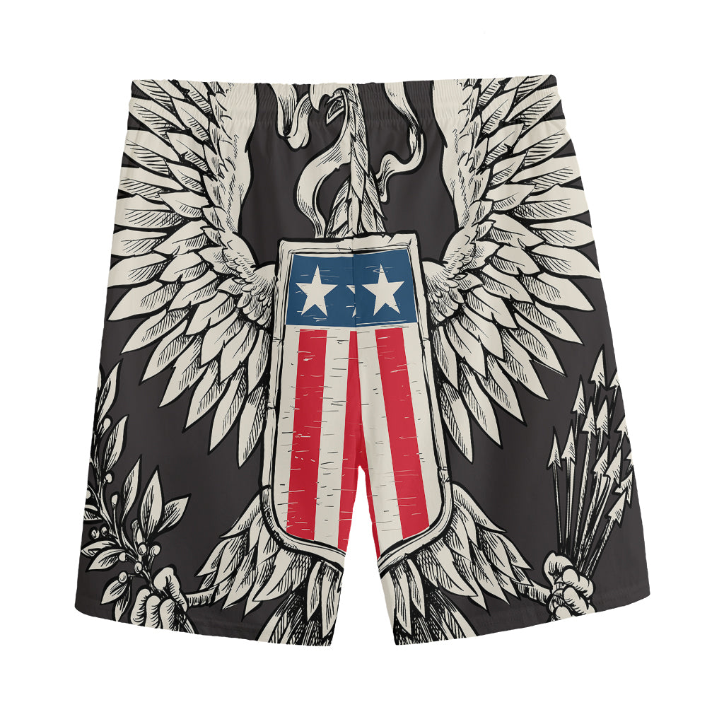 Patriotic USA Eagle Print Men's Sports Shorts