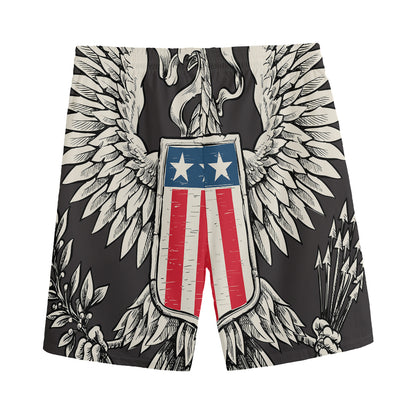 Patriotic USA Eagle Print Men's Sports Shorts