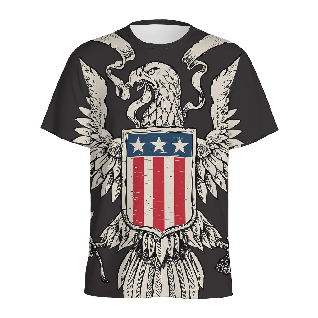 Patriotic USA Eagle Print Men's Sports T-Shirt