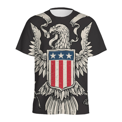 Patriotic USA Eagle Print Men's Sports T-Shirt