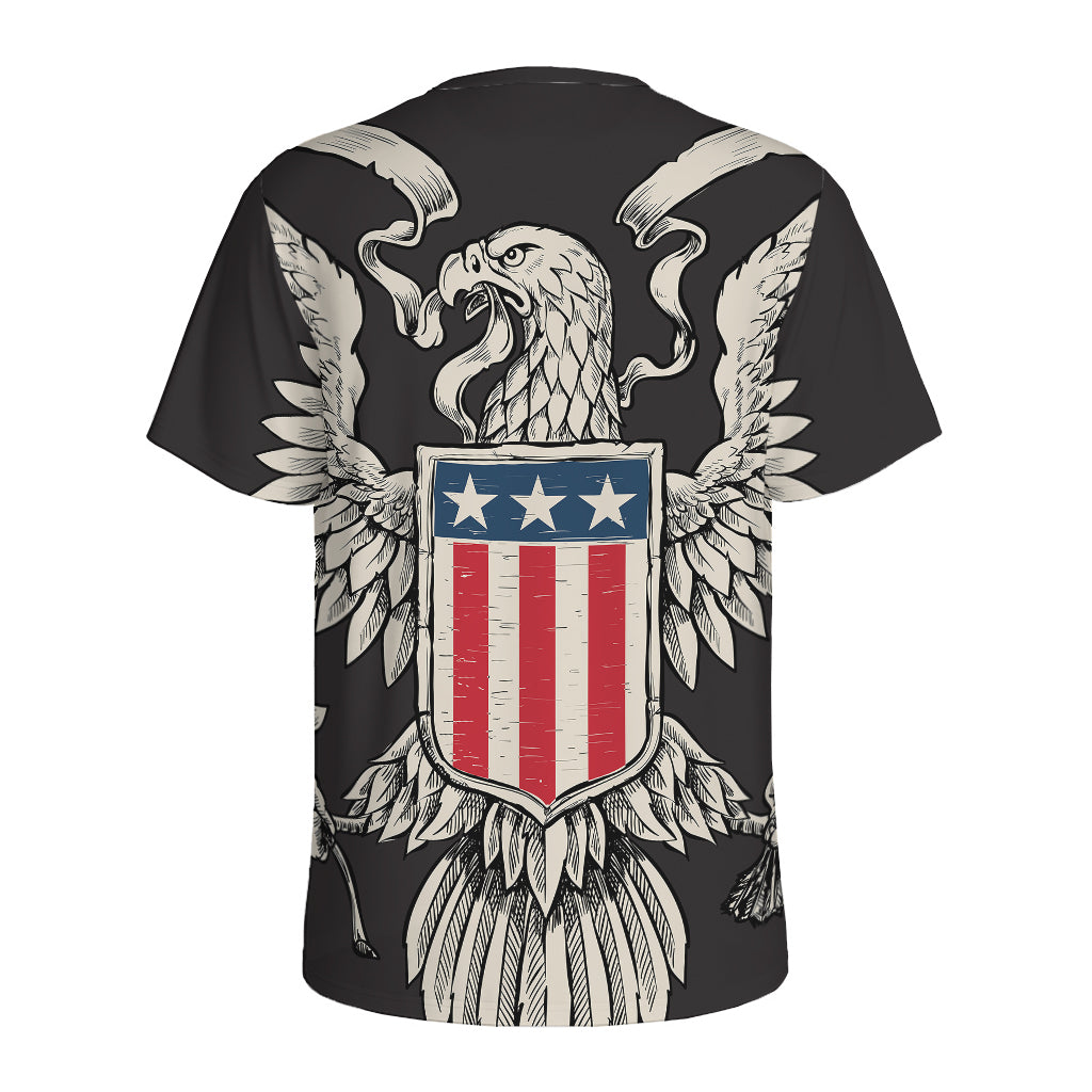 Patriotic USA Eagle Print Men's Sports T-Shirt