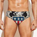 Patriotic USA Eagle Print Men's Swim Briefs
