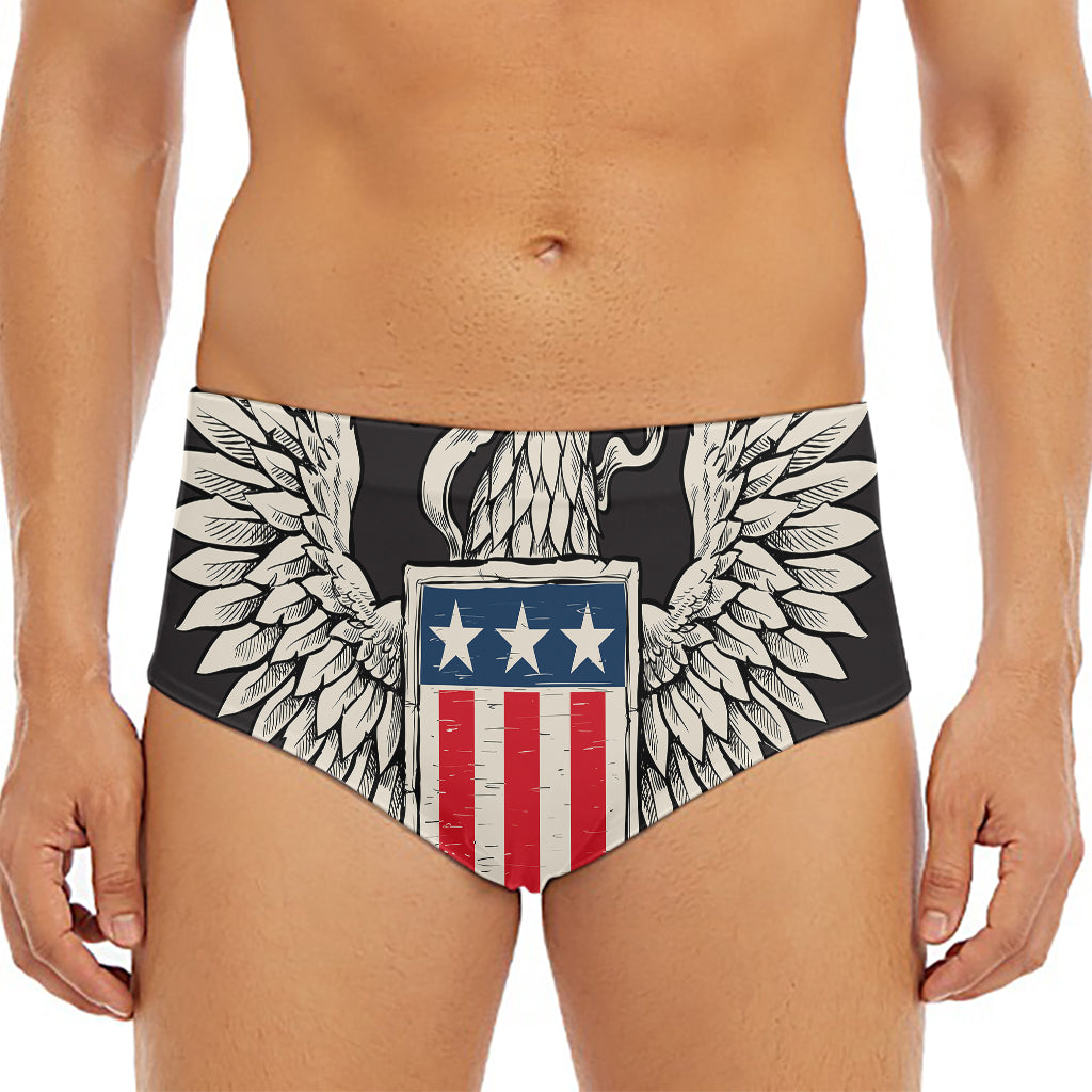 Patriotic USA Eagle Print Men's Triangle Swim Briefs