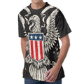 Patriotic USA Eagle Print Men's Velvet T-Shirt
