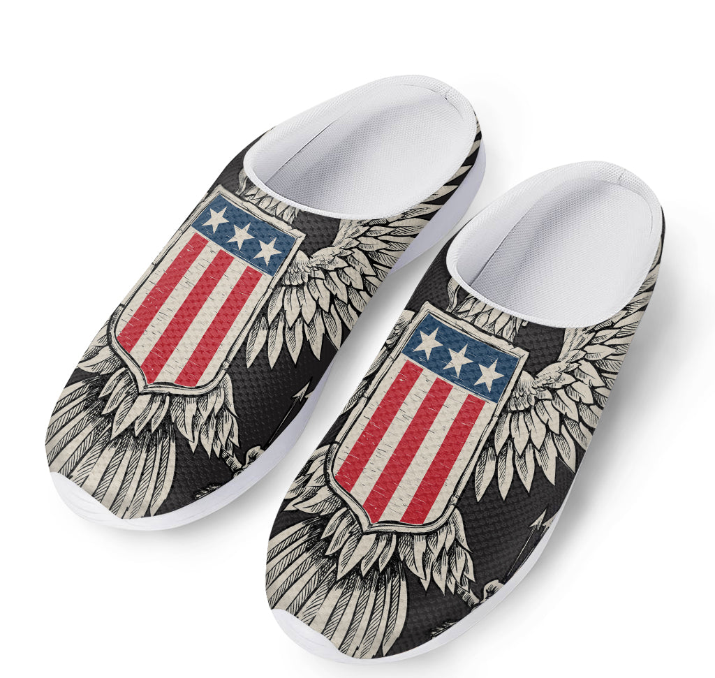 Patriotic USA Eagle Print Mesh Casual Shoes