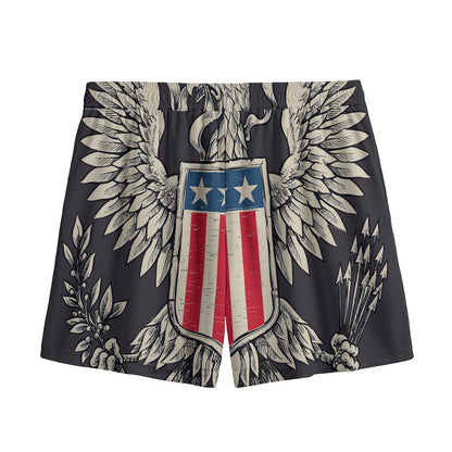 Patriotic USA Eagle Print Mesh Shorts