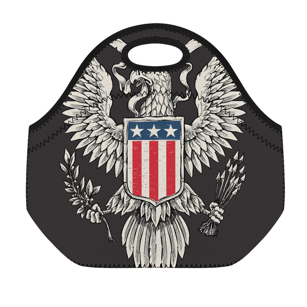 Patriotic USA Eagle Print Neoprene Lunch Bag