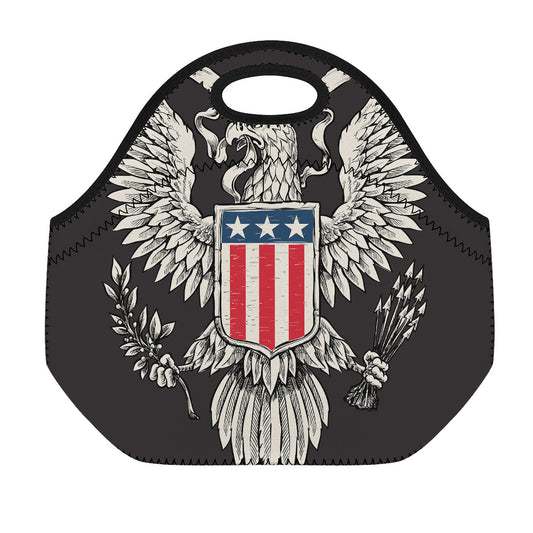 Patriotic USA Eagle Print Neoprene Lunch Bag