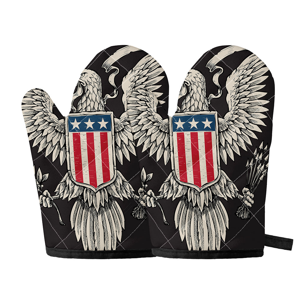 Patriotic USA Eagle Print Oven Mitts
