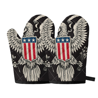 Patriotic USA Eagle Print Oven Mitts