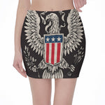 Patriotic USA Eagle Print Pencil Mini Skirt