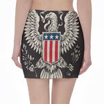 Patriotic USA Eagle Print Pencil Mini Skirt