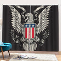 Patriotic USA Eagle Print Pencil Pleat Curtains