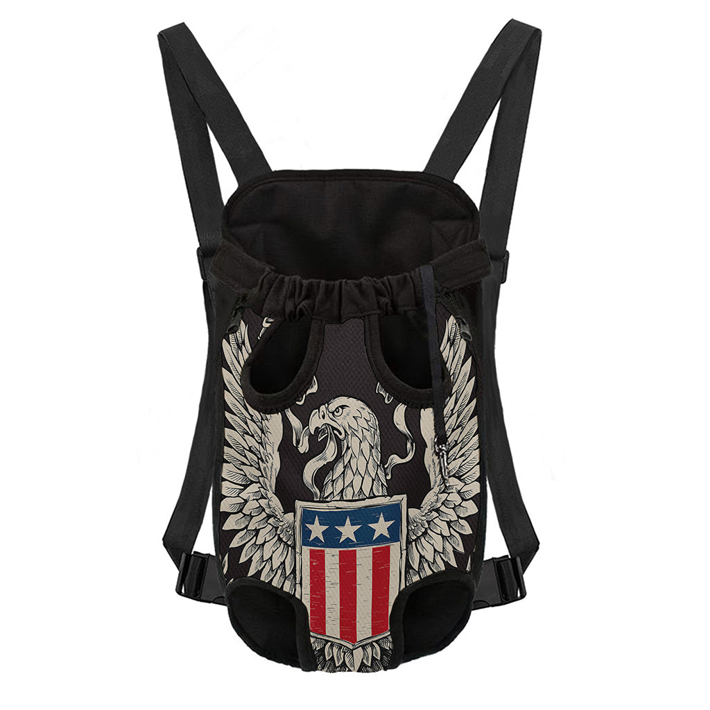 Patriotic USA Eagle Print Pet Carrier Backpack