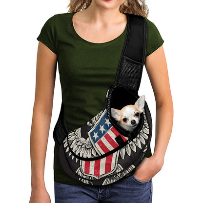 Patriotic USA Eagle Print Pet Sling Carrier