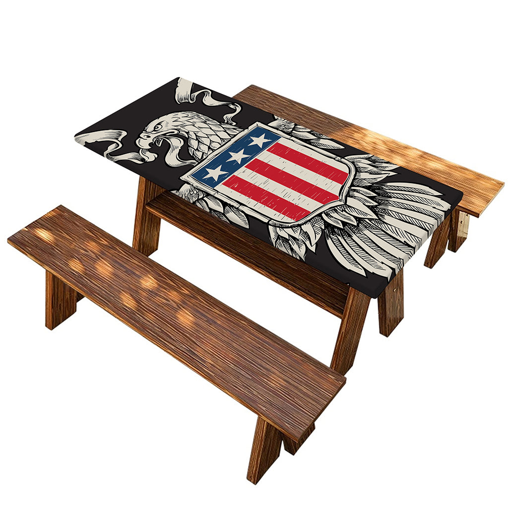 Patriotic USA Eagle Print Picnic Table Cover