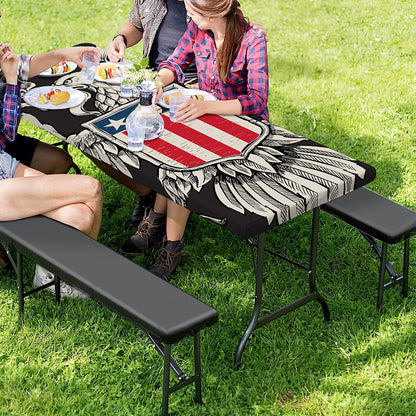 Patriotic USA Eagle Print Picnic Table Cover