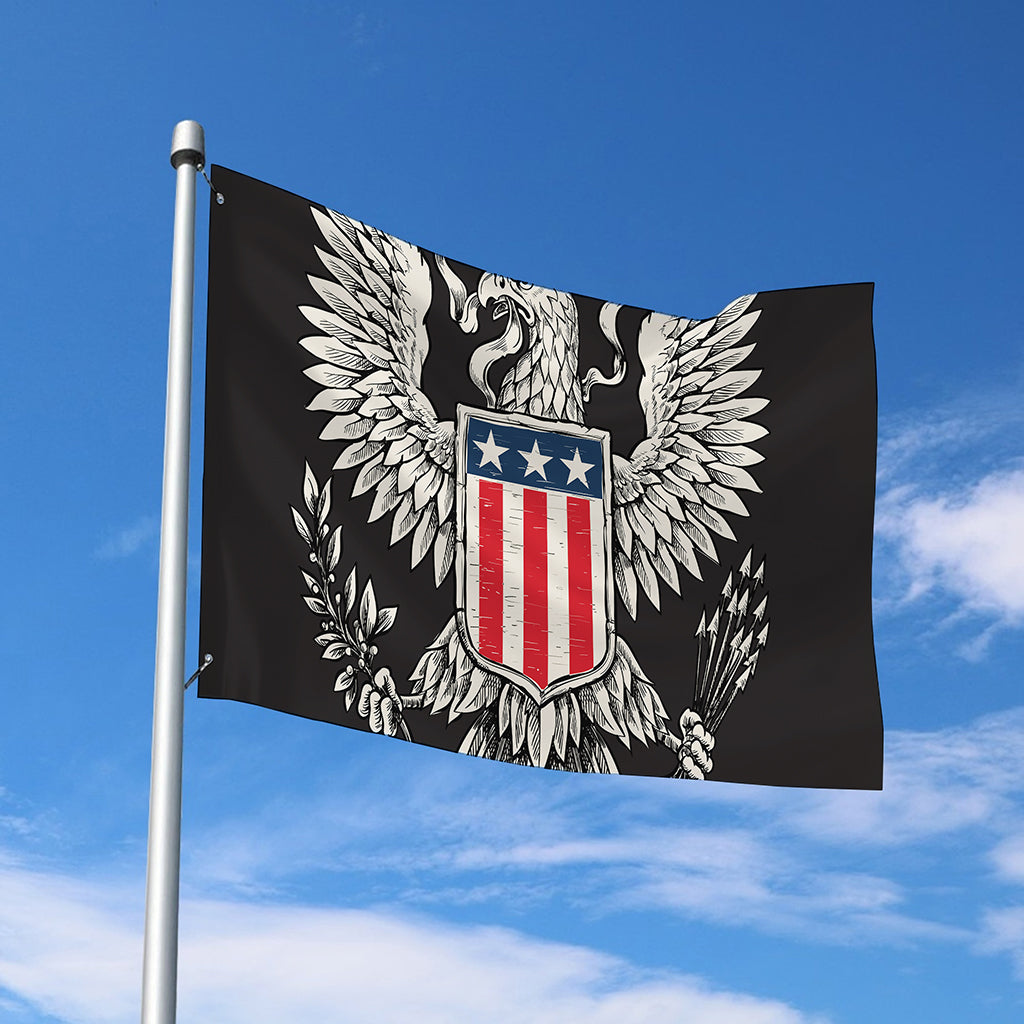 Patriotic USA Eagle Print Polyester Flag